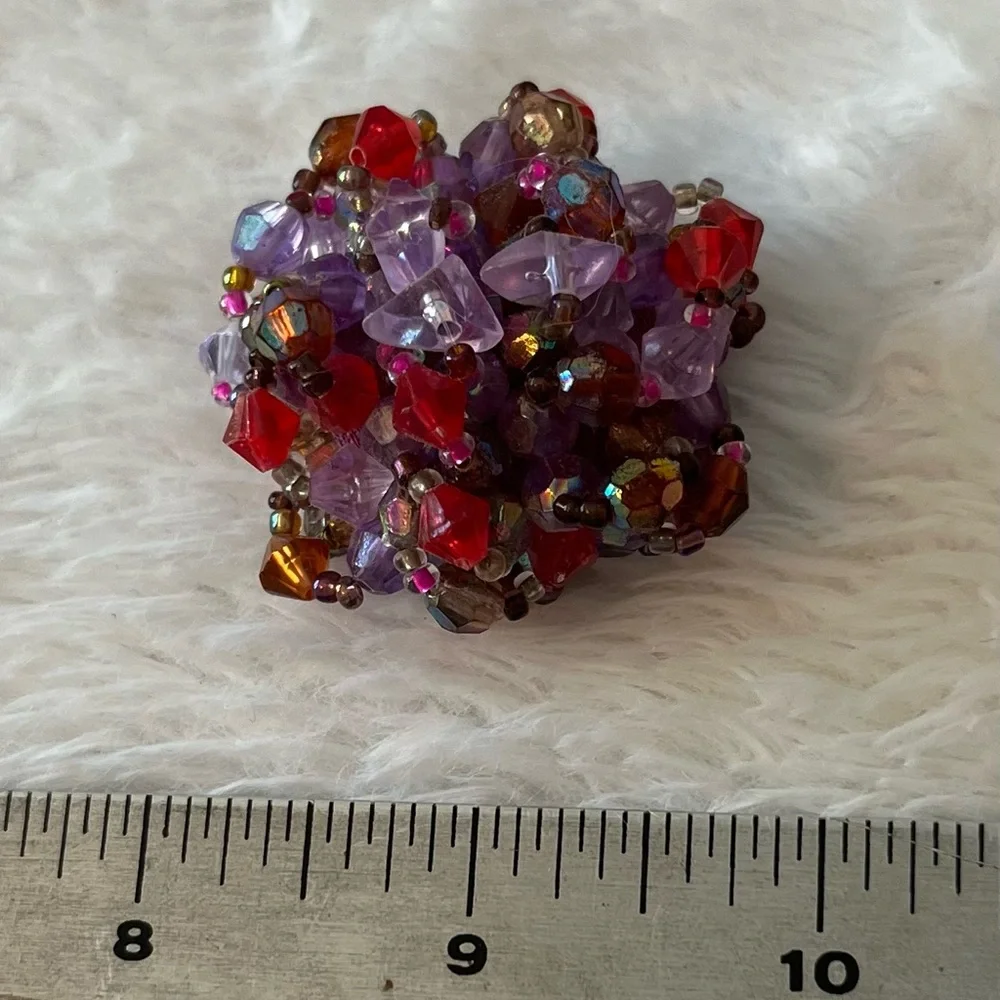 💜 Statement Beaded Ring | Pink & Purple 🩷